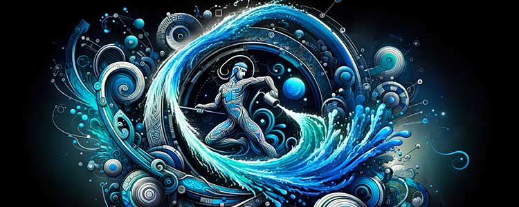 Aquarius's Cosmic Flow Zodiac